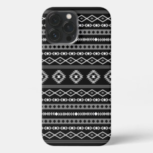 Funda Para iPhone 13 Pro Max Patrón de motivos mixtos azteca blanco gris negro