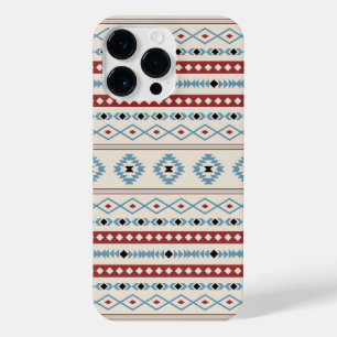 Funda Para iPhone 14 Pro Max Patrón de motivos mixtos Azteca Blue Red Black Cre