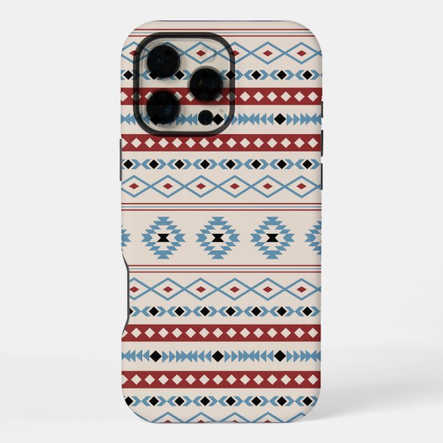 Funda Para iPhone Patrón de motivos mixtos Azteca Blue Red Black Cre (Reverso )