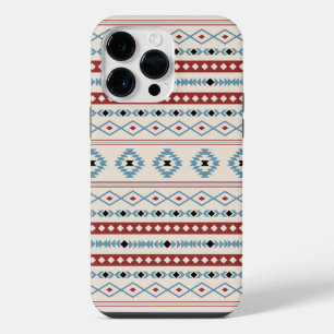 Funda Para iPhone 14 Pro Max Patrón de motivos mixtos Azteca Blue Red Black Cre