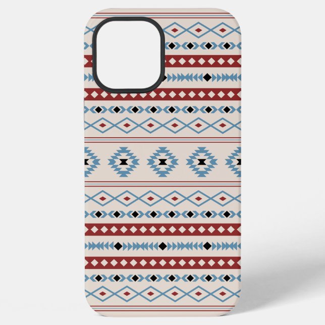Funda Para iPhone Patrón de motivos mixtos Azteca Blue Red Black Cre (Reverso )