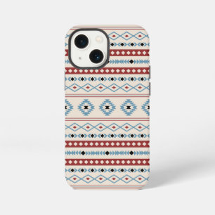 Funda Para iPhone 13 Mini Patrón de Motivos Mixtos Azul Rojo Negro Crema Azt