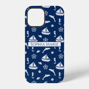 Funda Para iPhone 12 Patrón de navegación marítima y vida marina
