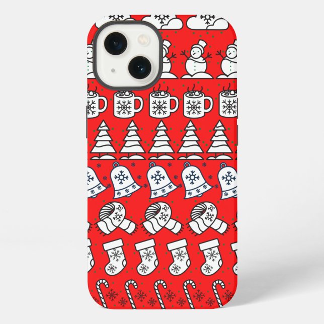 Funda Para iPhone patrón de Navidad (Reverso )