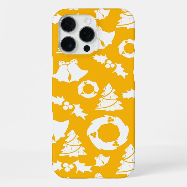 Funda Para iPhone Patrón de Navidad Amarillo (Reverso )