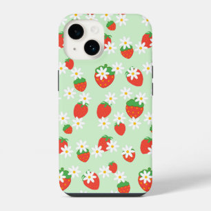 Funda Para iPhone 14 Patrón de Navidad de fresa de flor de margarita li