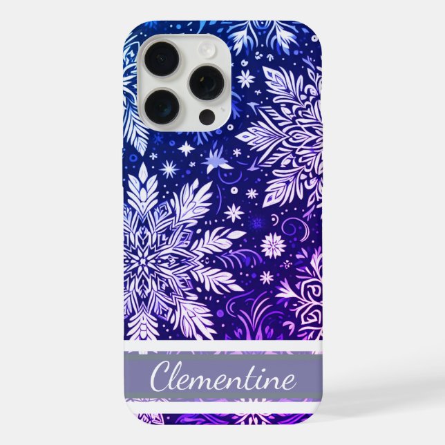 Funda Para iPhone Patrón de Navidades de copos de nieve (Reverso )