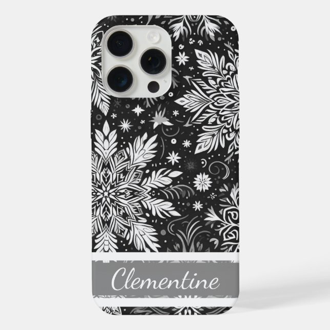 Funda Para iPhone Patrón de Navidades de copos de nieve (Reverso )