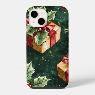 Funda Para iPhone 14 Patrón de Navidades florales de Poinsettia (11)