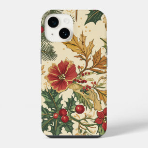 Funda Para iPhone 14 Patrón de Navidades florales de Poinsettia (13)