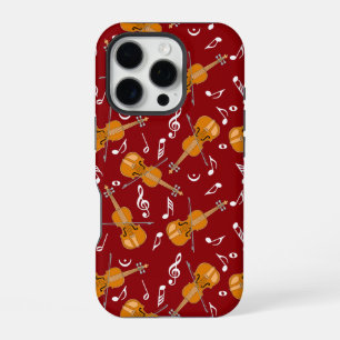 Funda Para iPhone 16 Pro Patrón de notas de música de violín