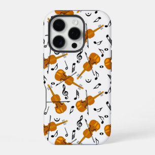 Funda Para iPhone 16 Pro Patrón de notas de música en violín