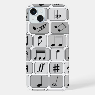 Patrón de notas musicales geométricas monocromas e