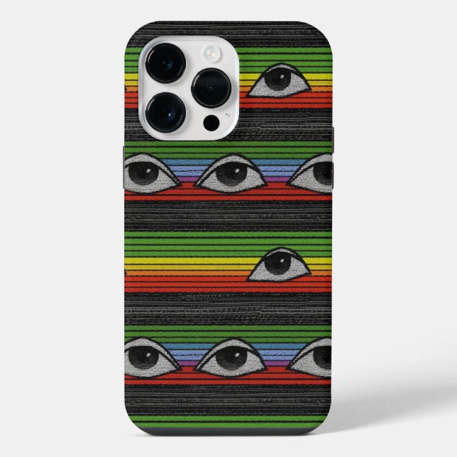 Funda Para iPhone Patrón de ojos psicodélicos (Reverso )