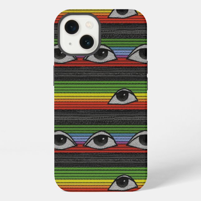 Funda Para iPhone Patrón de ojos psicodélicos (Reverso )