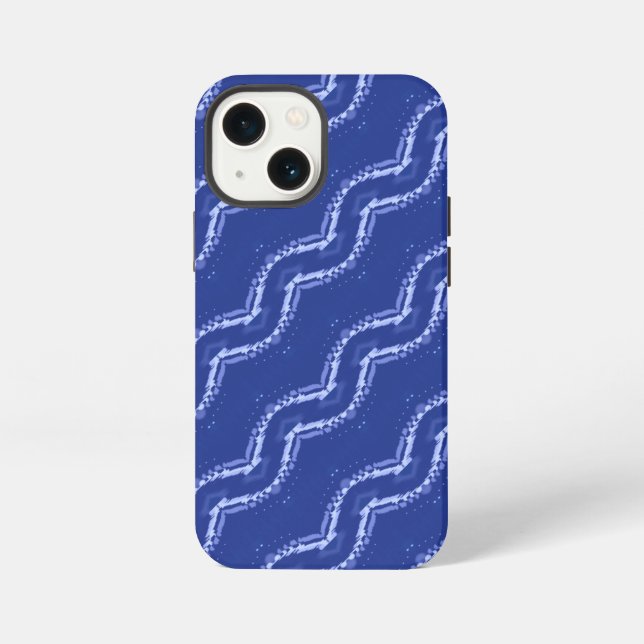 Funda Para iPhone Patrón de ondas azules abstractas (Reverso )