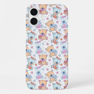 Funda Para iPhone 16 Plus patrón de osito de peluche lindo para caso de ipho