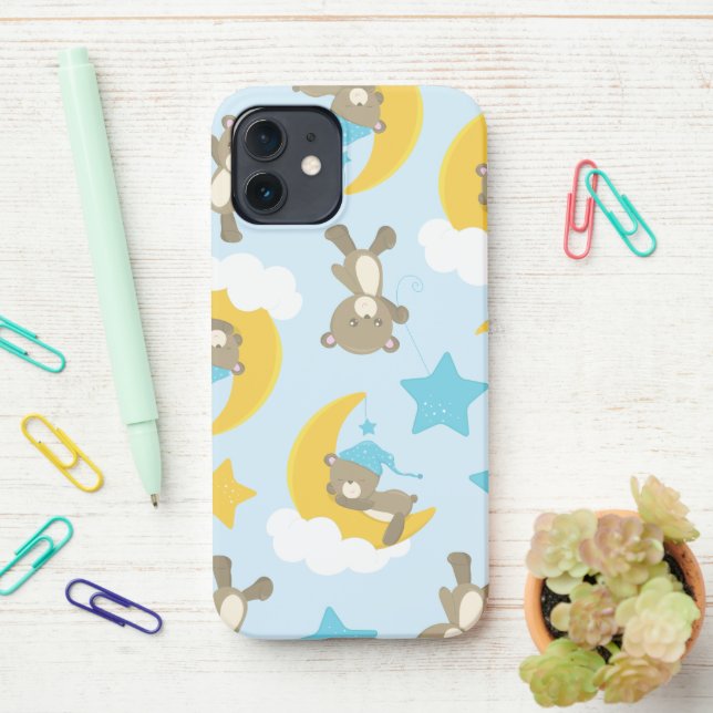 Funda Para iPhone Patrón De Osos, Osos Cubiertos, Osos De Teddy, Est (En el escritorio)