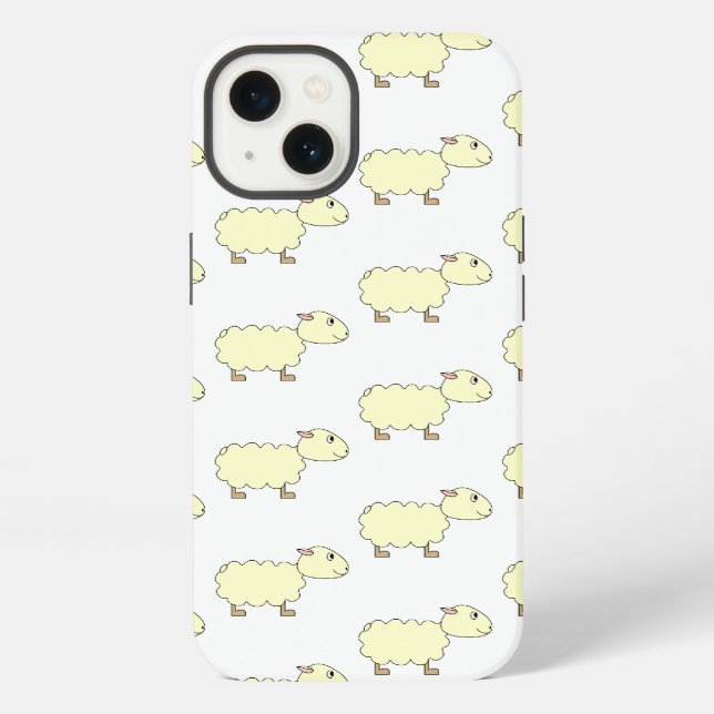 Funda Para iPhone Patrón de ovejas. (Reverso )