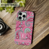 Patrón de paisley blanco rosa azul personalizable