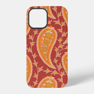 Funda Para iPhone 12 Patrón de paisley. Pepino turco. Color granate-nar
