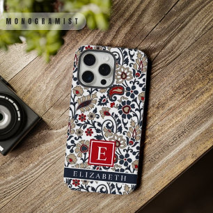 Patrón de Paisley personalizable blanco azul gris