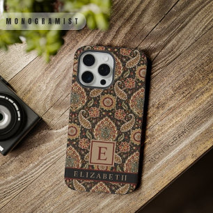 Patrón de Paisley rosa melocotón marrón personaliz