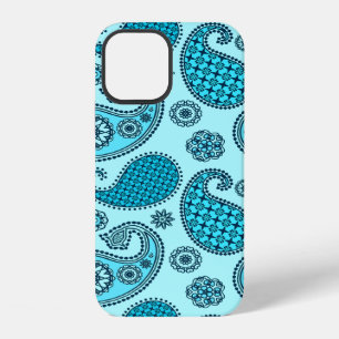 Funda Para iPhone 12 Patrón de paisley, turquesa, aqua y azul marino