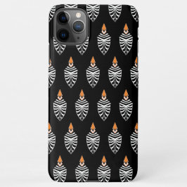 Funda Para iPhone 11Pro Max Patrón de pájaro geométrico de hoopoa en negro