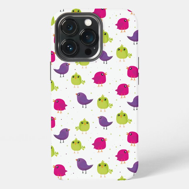 Funda Para iPhone Patrón de pájaros lindos (Reverso )
