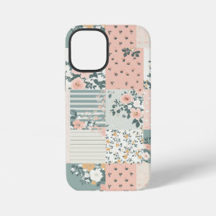 Funda Para iPhone 12 Mini Patrón de parchwork floral vintage - Pastel (1)