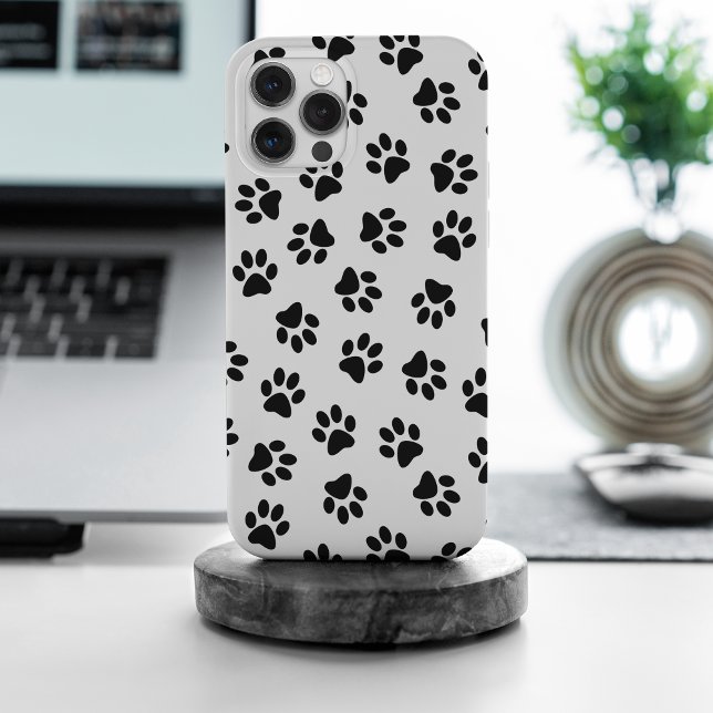Funda Para iPhone Patrón De Patas, Patas De Perro, Patas Negras (Subido por el creador)