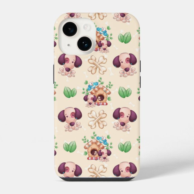Funda Para iPhone Patrón de perro adorable  (Reverso )