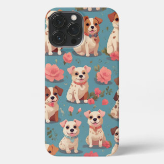 Funda Para iPhone 13 Pro Max Patrón de perros cortados