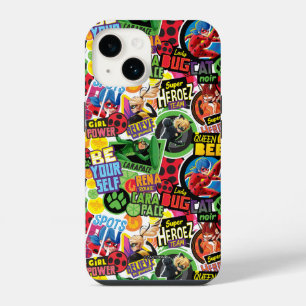 Funda Para iPhone 14 Patrón de Personajes de Superhéroes Milagrosos