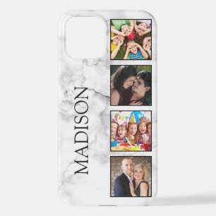 Funda Para iPhone 12 Patrón de Piedra de Mármol Blanco