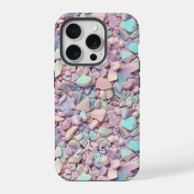 Funda Para iPhone Patrón de Piedras Holográficas Personalizado (Reverso )