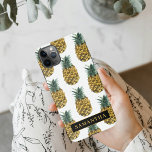 Funda Para iPhone 11Pro Max Patrón de piña de color de agua tropical con nombr<br><div class="desc">Patrón de piña de color de agua tropical con nombre</div>