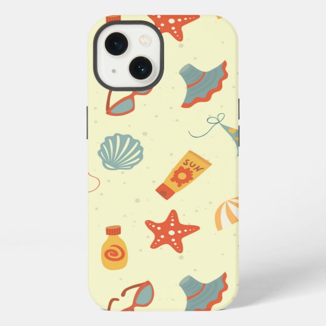 Funda Para iPhone Patrón de playa de verano (Reverso )