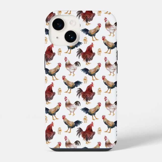Funda Para iPhone Patrón de pollo rústico (Reverso )