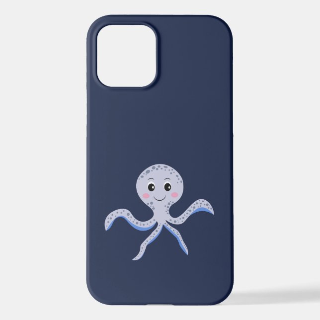 Funda Para iPhone Patrón de pulpo bajo el mar (Reverso )