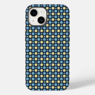 Funda Para iPhone 14 Patrón de puntos de polka amarillo azul bebé