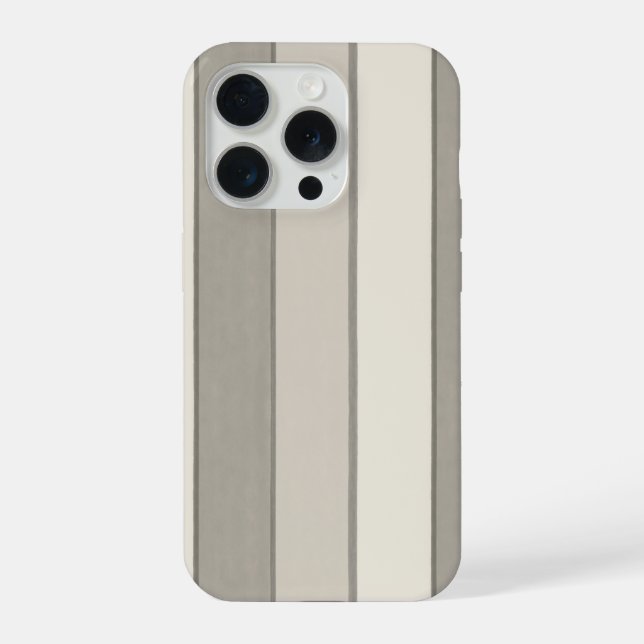 Funda Para iPhone Patrón de raya de cabana pintado atemporal en grei (Reverso )