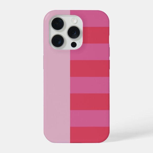Funda Para iPhone Patrón de rayas alegres rosadas (Reverso )