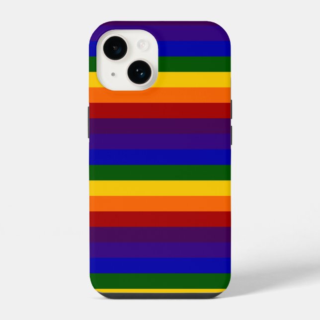 Funda Para iPhone Patrón de rayas arco iris (Reverso )