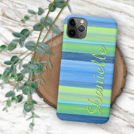 Funda Para iPhone 16 Pro Max Patrón de rayas coloridas chic de verano personali