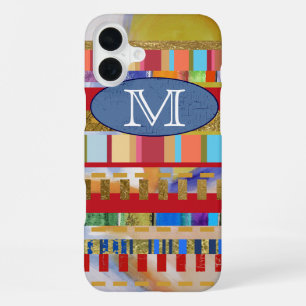 Funda Para iPhone 16 Plus patrón de rayas coloridas personalizado