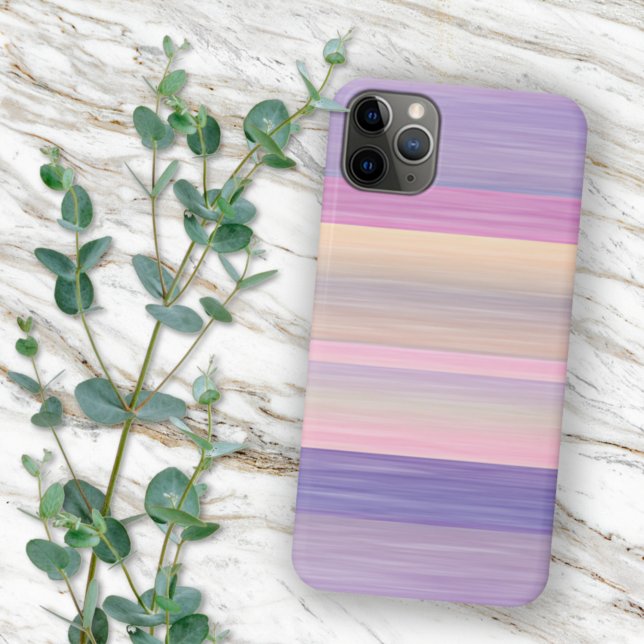 Funda Para iPhone Patrón de rayas de arte violeta rosada púrpura (Subido por el creador)