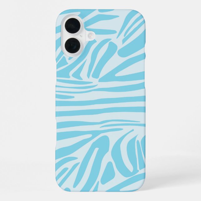 Funda Para iPhone Patrón de rayas de cebra azul (Reverso )