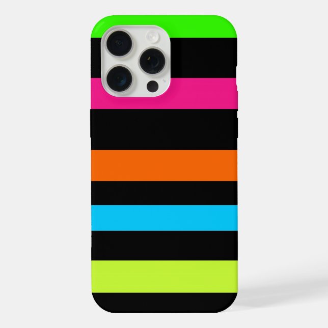 Funda Para iPhone Patrón de Rayas de Neón (Reverso )
